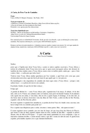 Microsoft Word - Pero Vaz de Caminha - A Carta.rtf